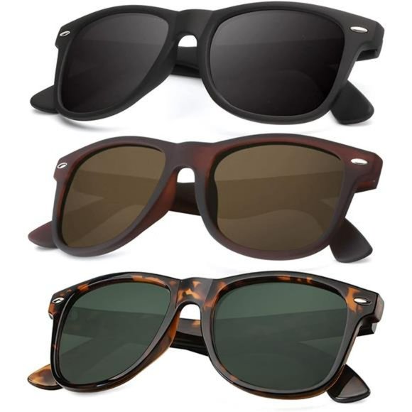 Polarized Sunglasses Matte Sun glasses Color Mirror Lens UV Blocking (3 Pack) - Picture 1 of 6